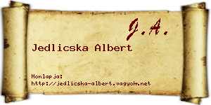Jedlicska Albert névjegykártya