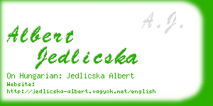 albert jedlicska business card